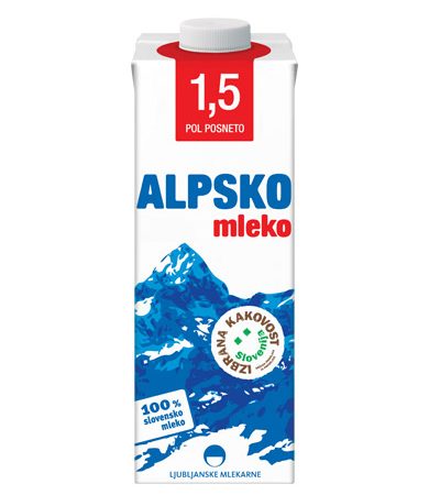 Alpsko mlijeko 1,5%mm 1l