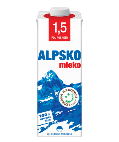 Alpsko mlijeko 1,5%mm 1l