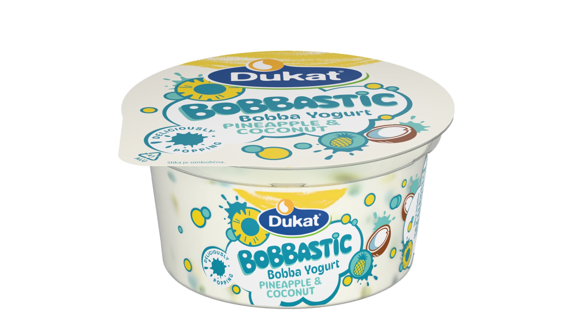 Dukat BOBBASTIC jogurt ananas/kokos ,150 g