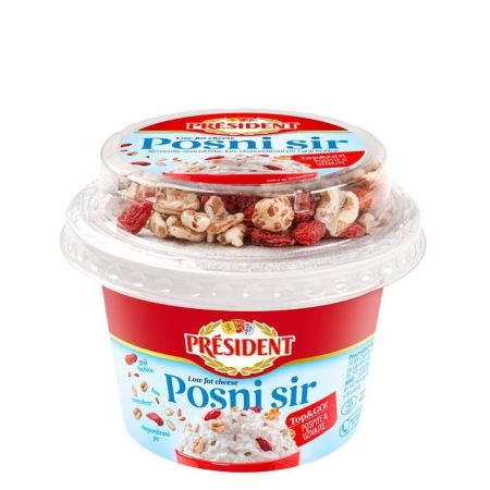 Président svježi posni sir s mješavinom žitarica i goji bobicama, 1,8%m.m 195 g